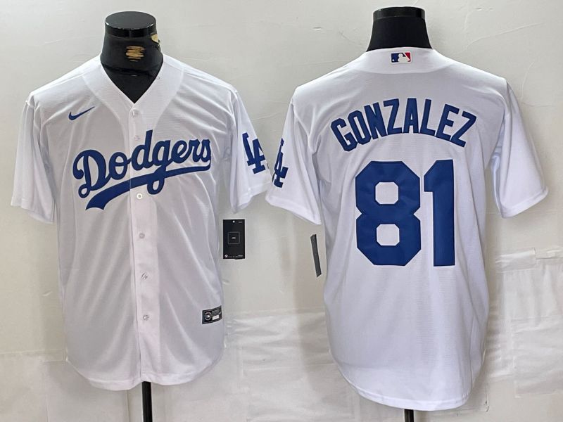 Men Los Angeles Dodgers #81 Gonzalez White Game 2024 Nike MLB Jersey style 3->pittsburgh steelers->NFL Jersey